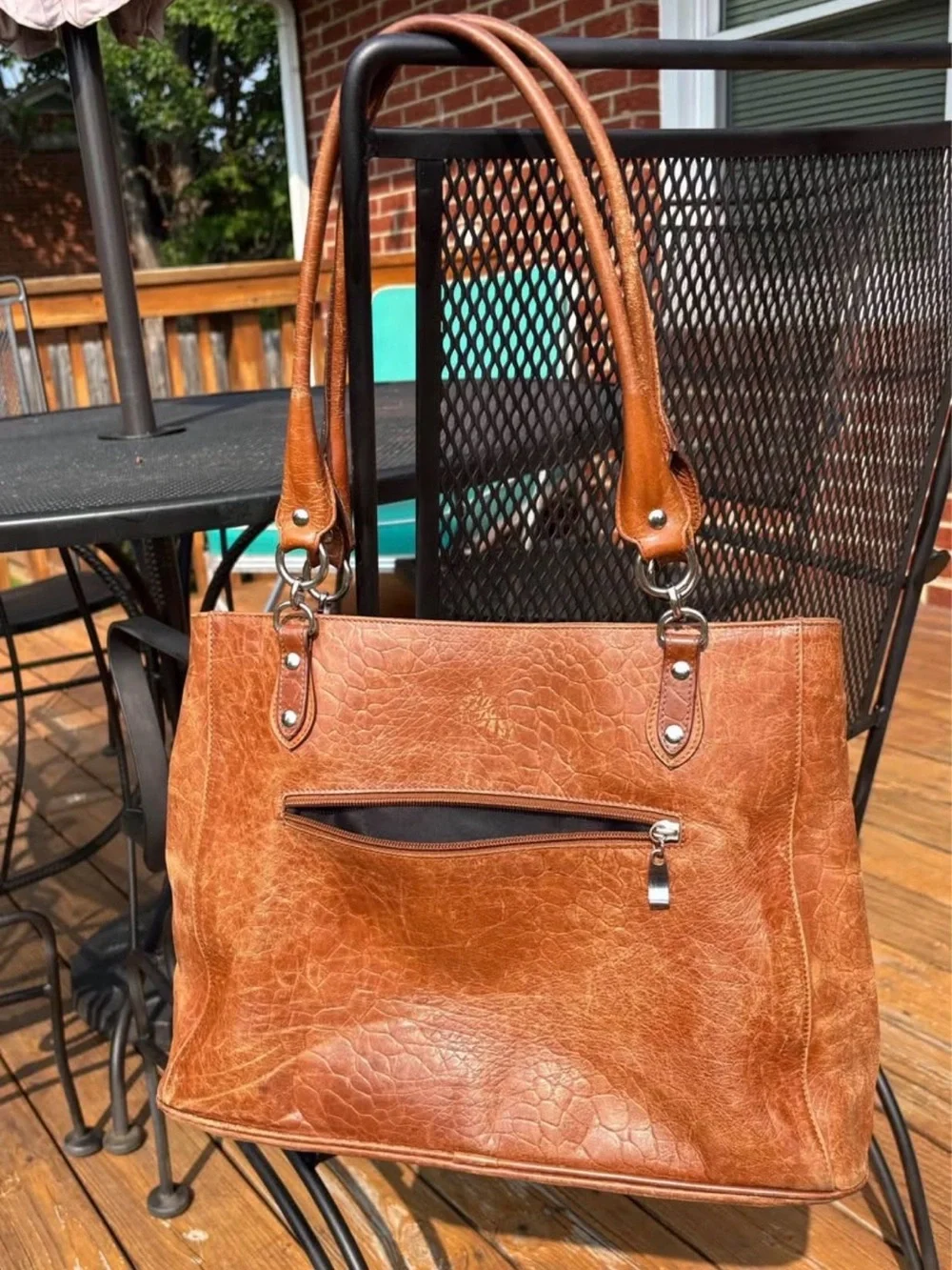 Women’s Brown Leather Tassel Tote Bag